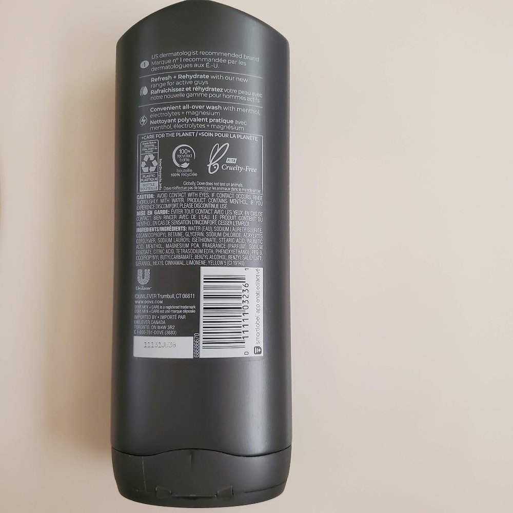 Dove Men+Care 3n1 (Body/Face/Hair Wash) Recharge NEW - Picture 2 of 2